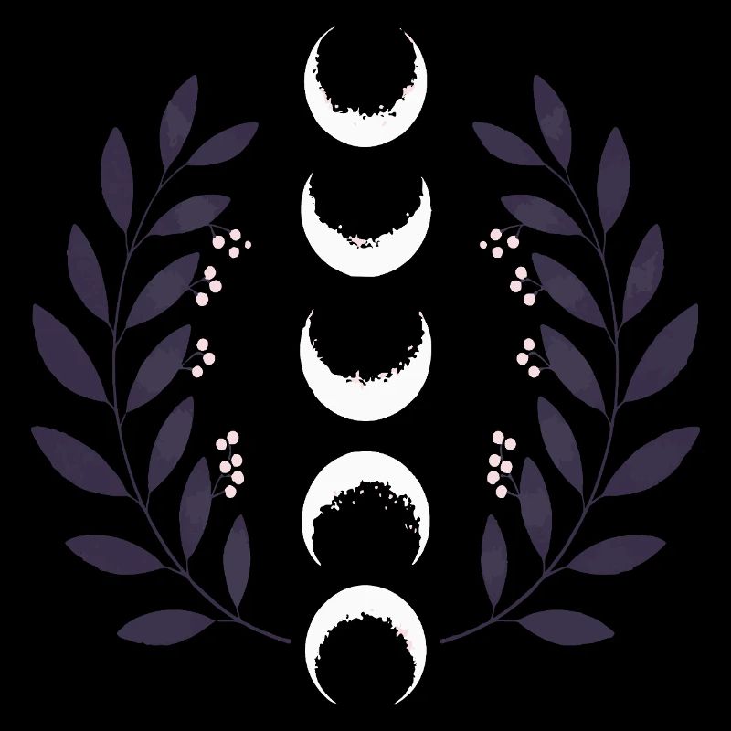 Phase de lune céleste BOHO Fleurs sauvages Zodiaque Sorcière