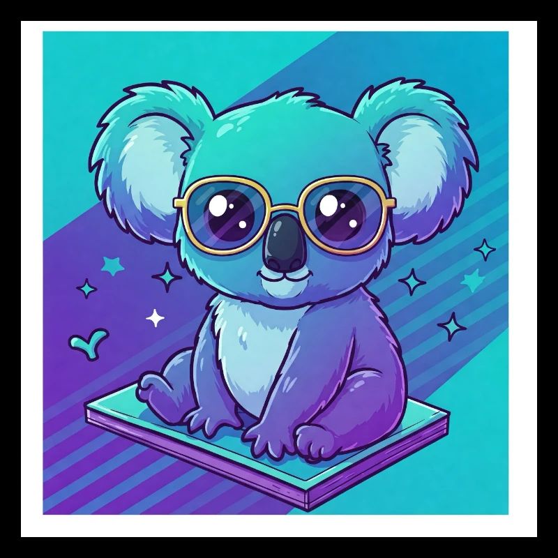 Drôle de koala avec des lunettes - 90s vibes