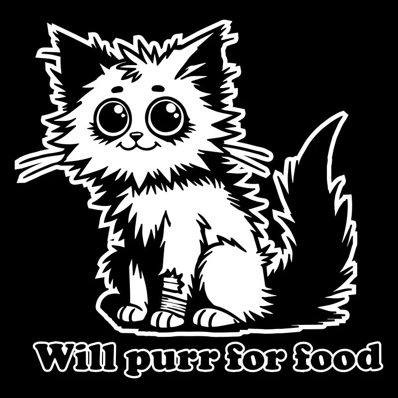 Chat sans abri - Will ronronnera pour la conception de nourriture