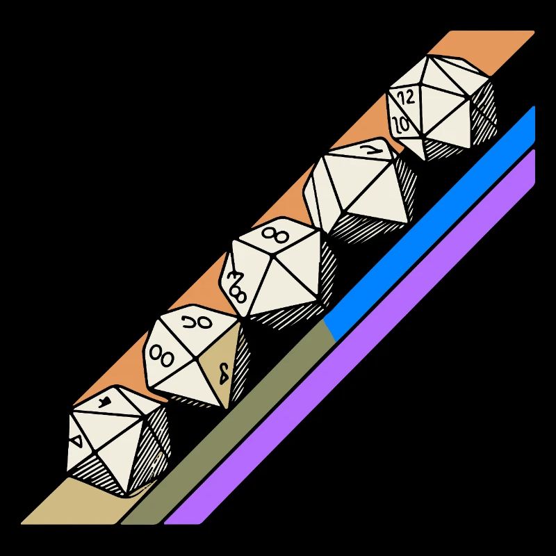Retro Minimalist Polyhedral Dice Set Tabletop RPGP