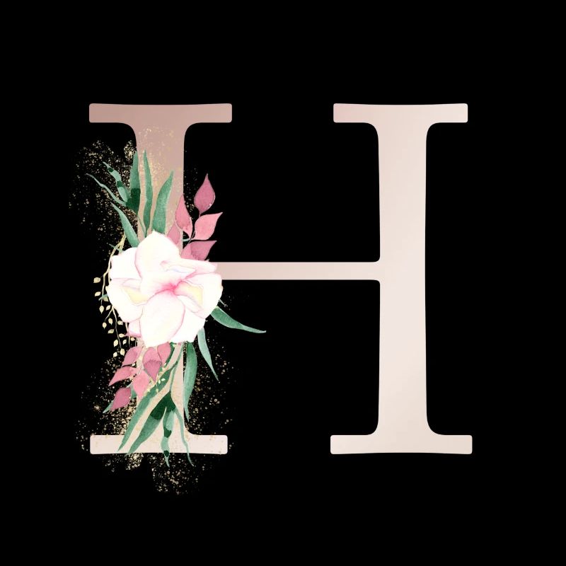 Customizable Monogram H Floral