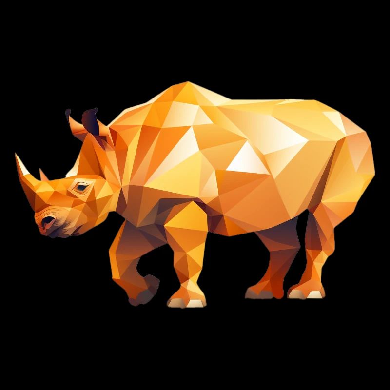 Nashorn Low Poly Logo Design