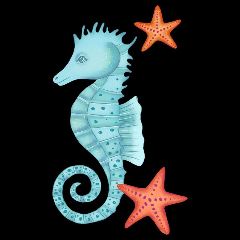 Seepferdchen mit Seesternen