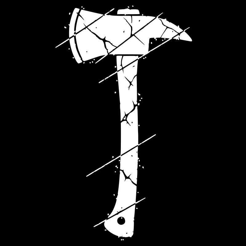 Firefighter Axe Hatchet Grunge Cracked Vector