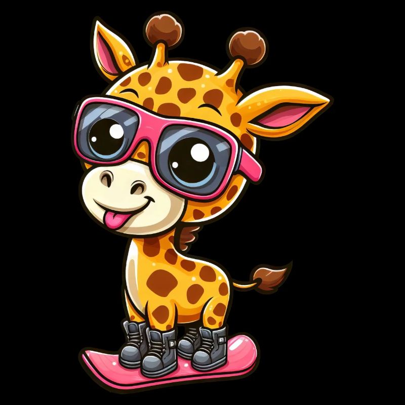 Snowboard Giraffe, Wintersport Abenteuer