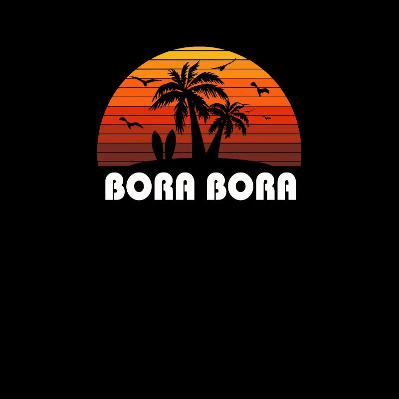 Retro Bora Bora Sunset Cool Vintage Vacation