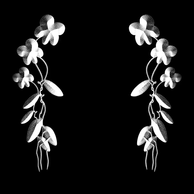 graue blumen blüten muster silber parallel