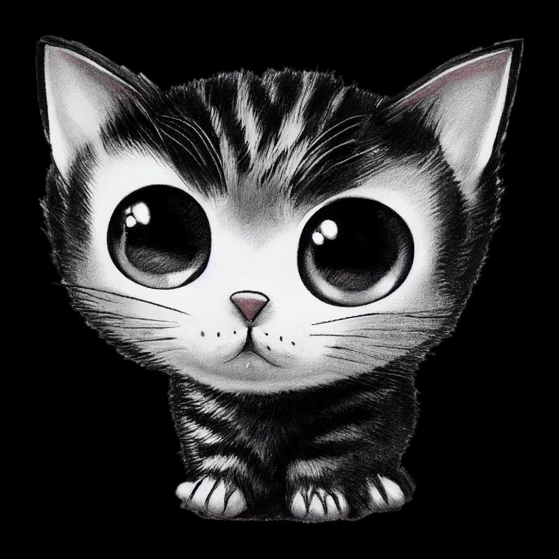 tiny cat drawn