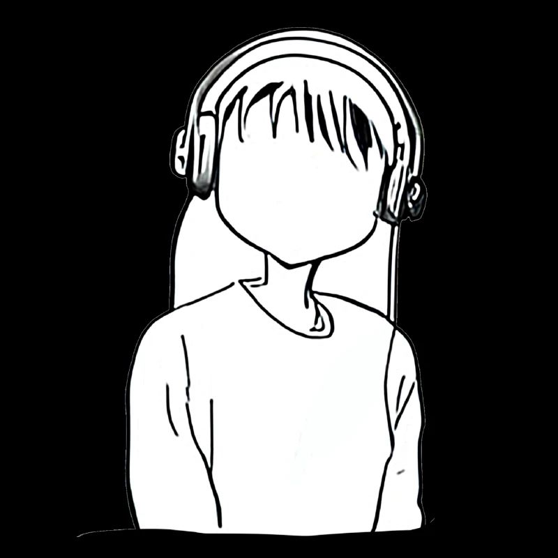 cartoon Mädchen Kopfhörer anime