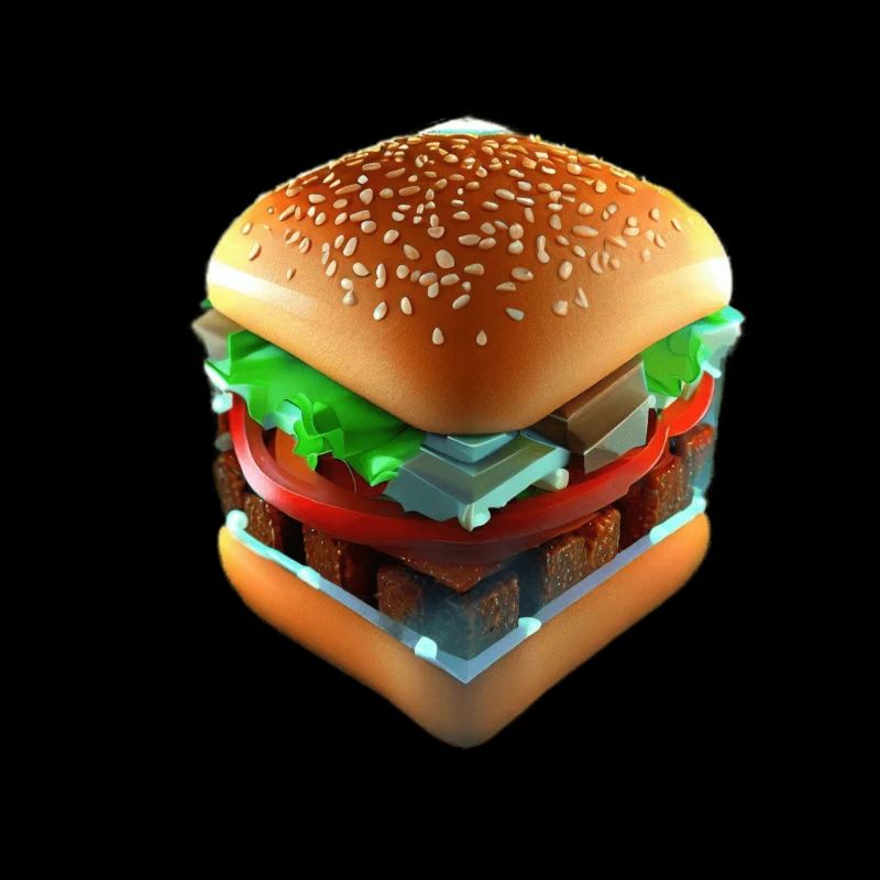Hamburger Lover 3D Cube