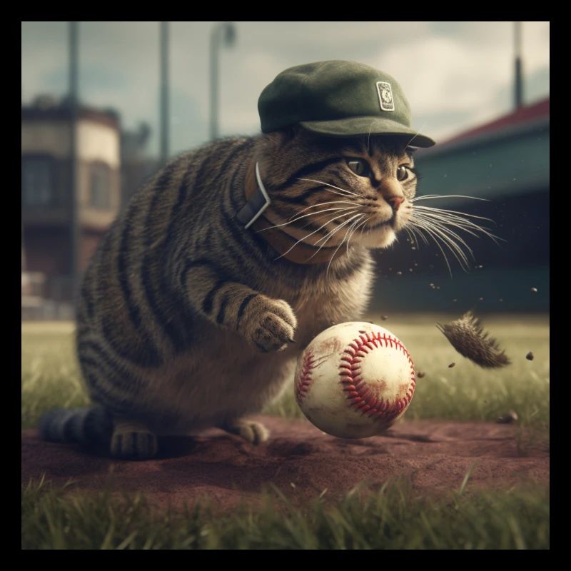 Cat playing ball