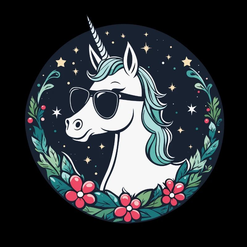 Dessin de Noël Licorne