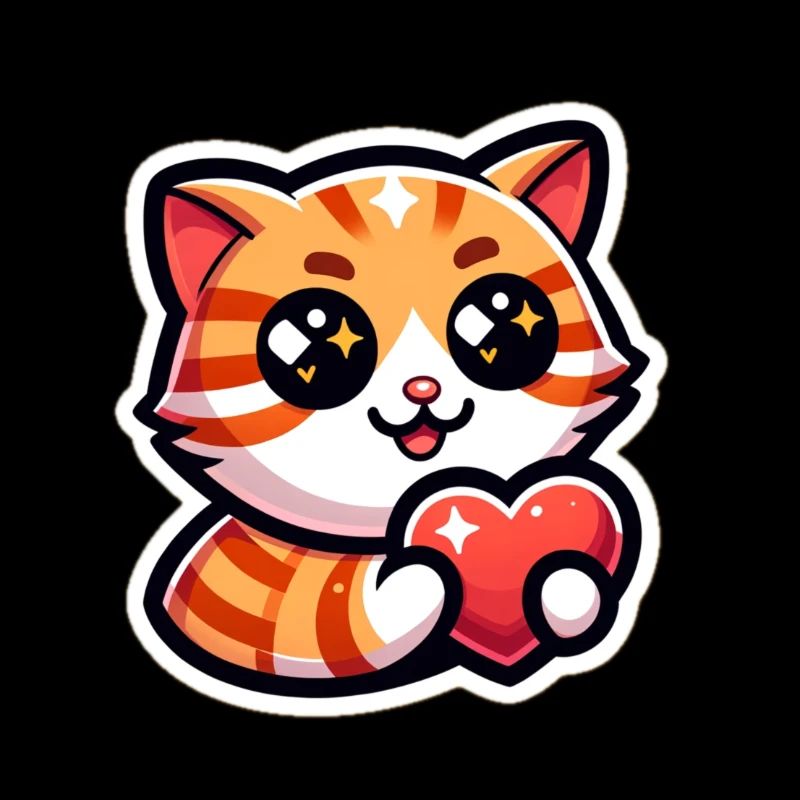 Chat mignon avec un coeur dans les pattes