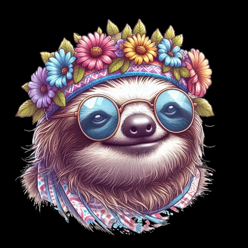 Faultier Hippie