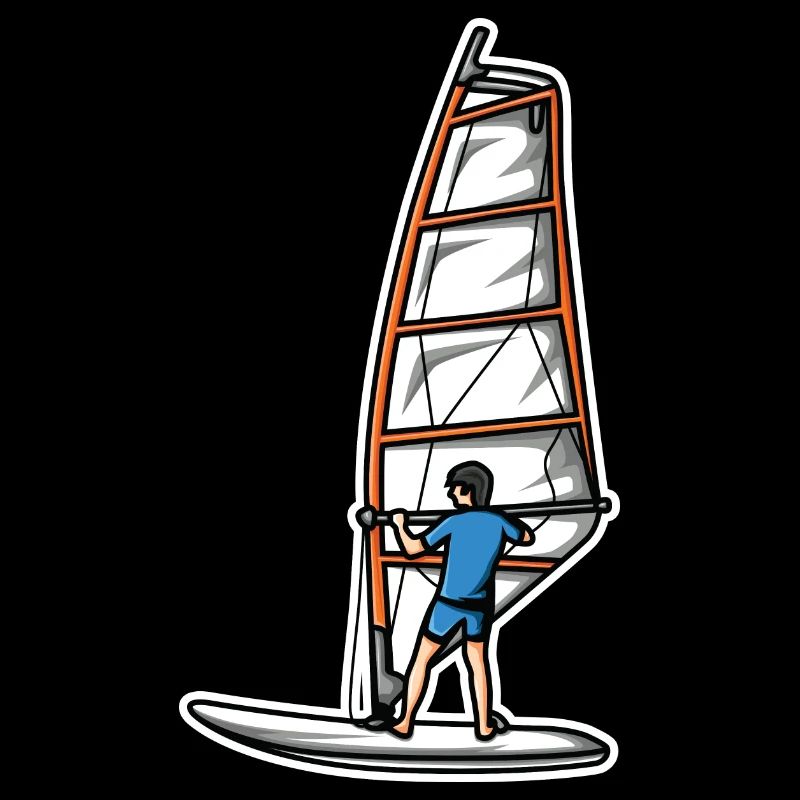 Funny windsurfer boy