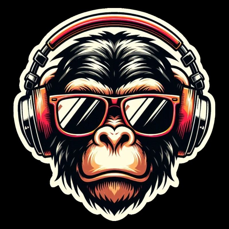 Affe Kopfhörer Brille