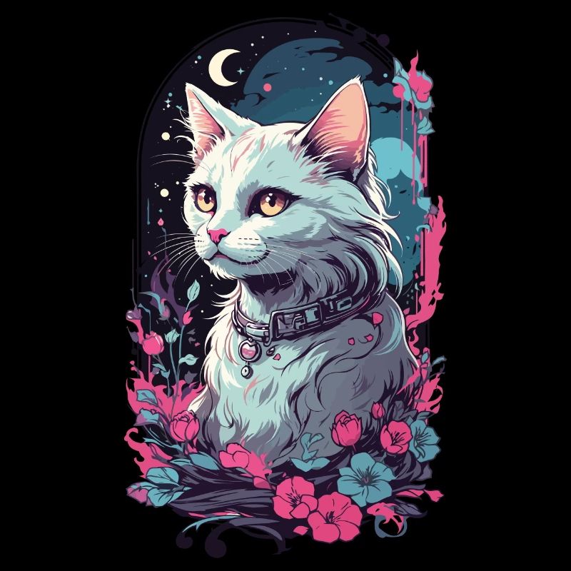 Gothic Vintage Cat Darkness Aesthetic