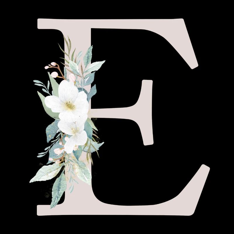 Monogramme personnalisable E Blanc Vert