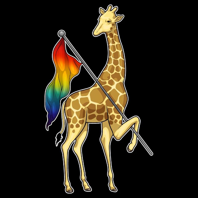 Giraffe Rainbow Flag