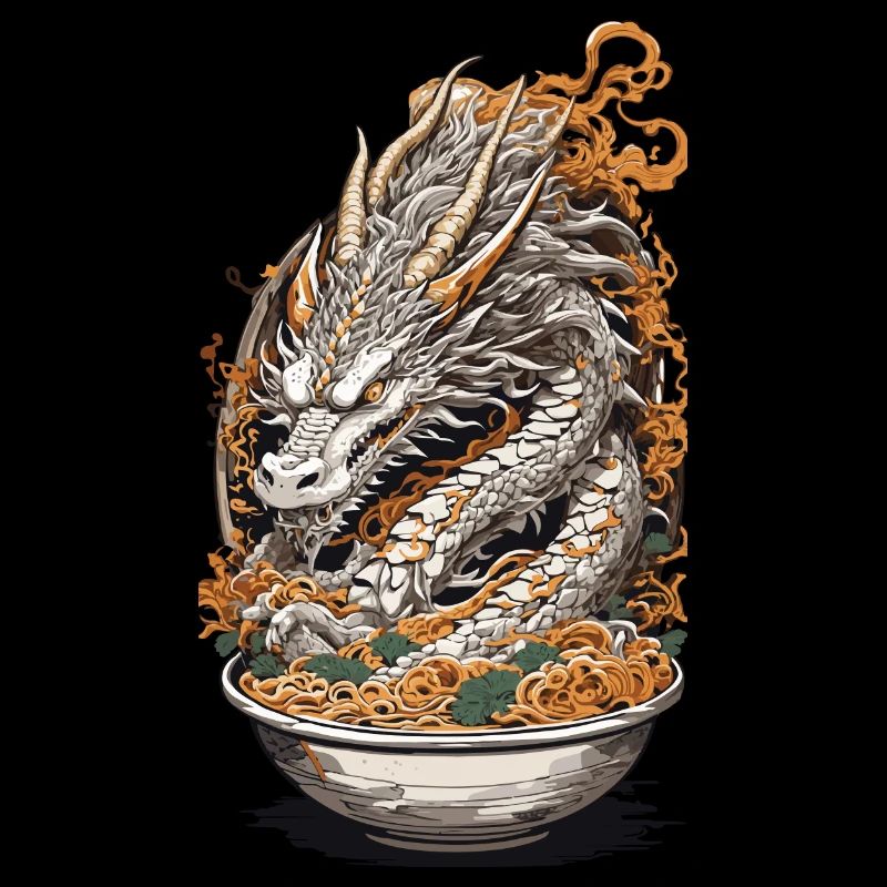 Vintage Ramen Drache Ukiyo-E Japan Kunst