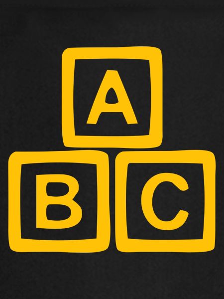 Gold-tone ABC block design