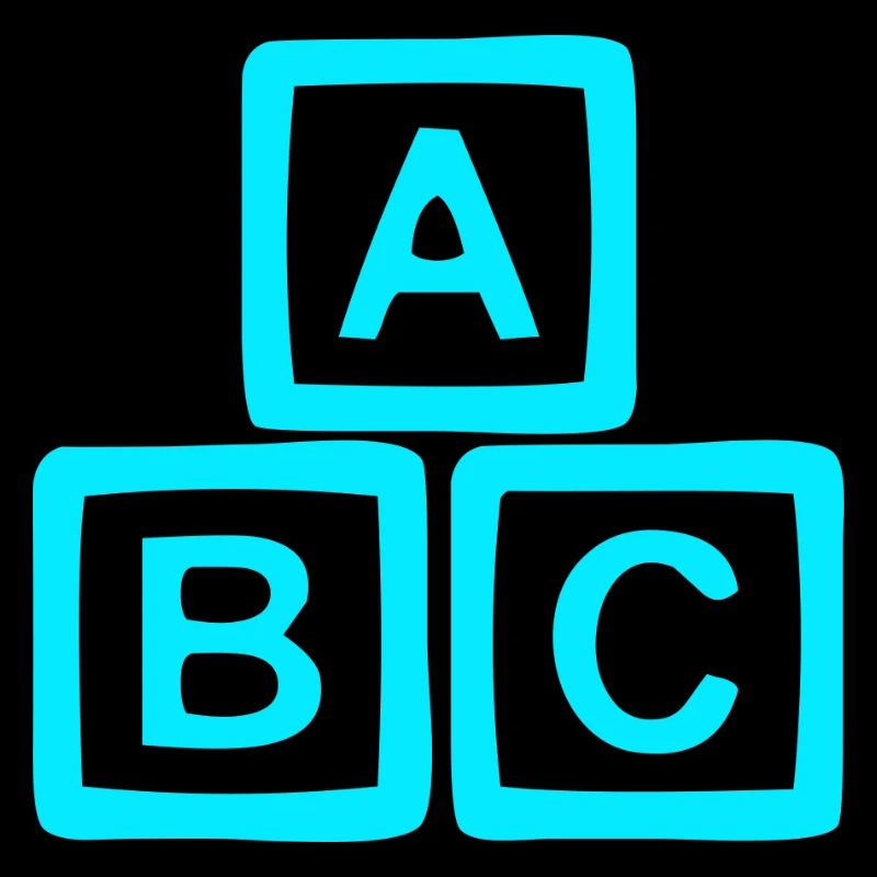 Neon ABC Block Pattern