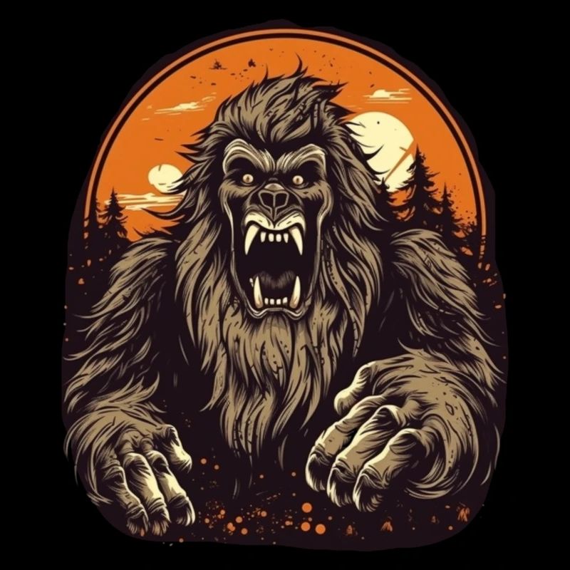 Sasquatch Folklore Gift Creepy Bigfoot