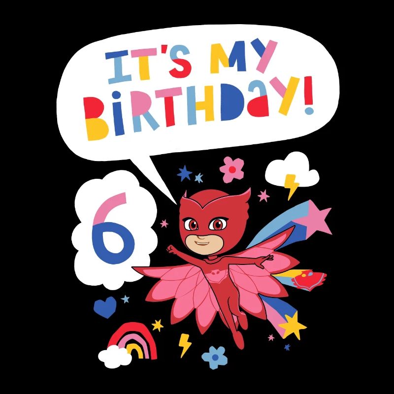 PJ Masks Owlette Geburtstags Design 6. Geburtstag