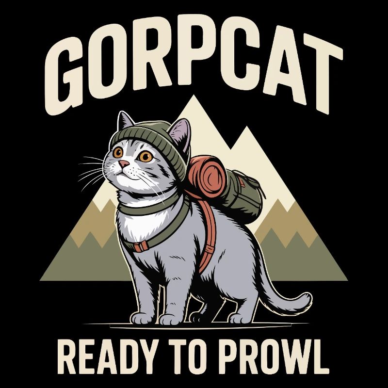 GORPCAT bereit zum Schleichen Wanderkatze