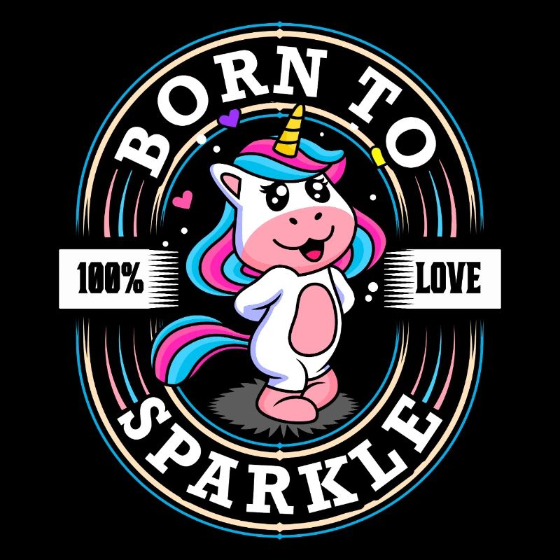 Born to Sparkle - Licorne douce - Glitter