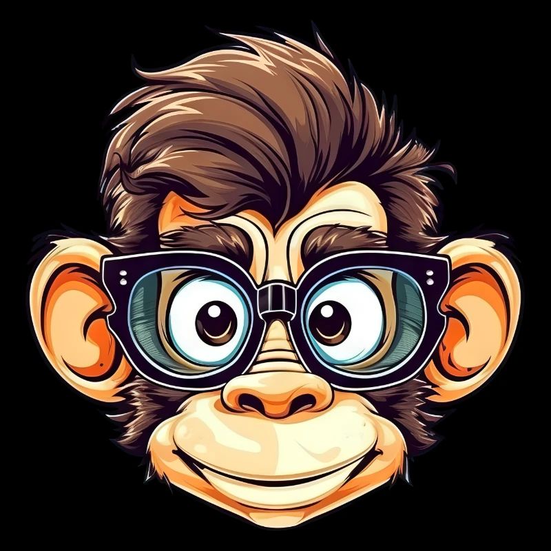 Nerdiger Schimpanse mit Nerd-Brille