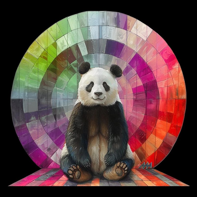Panda devant l’arc-en-ciel / pour les amoureux des animaux