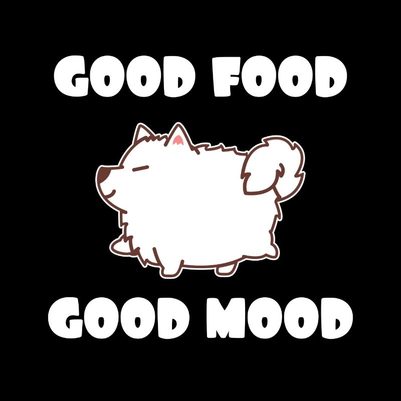 Dicker Samojede Hund Essen Vierfraß