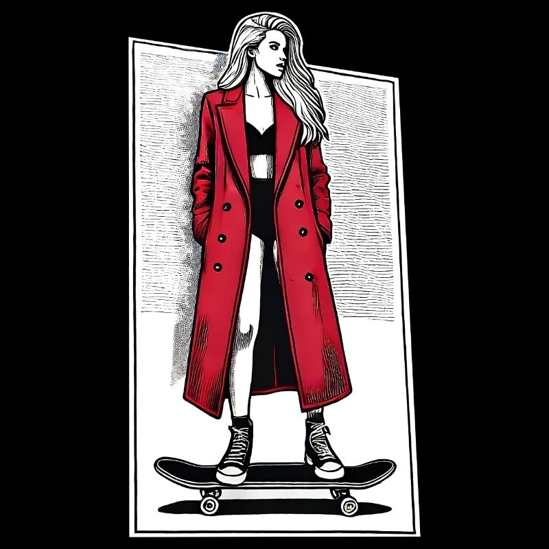 Mädchen auf Skateboard