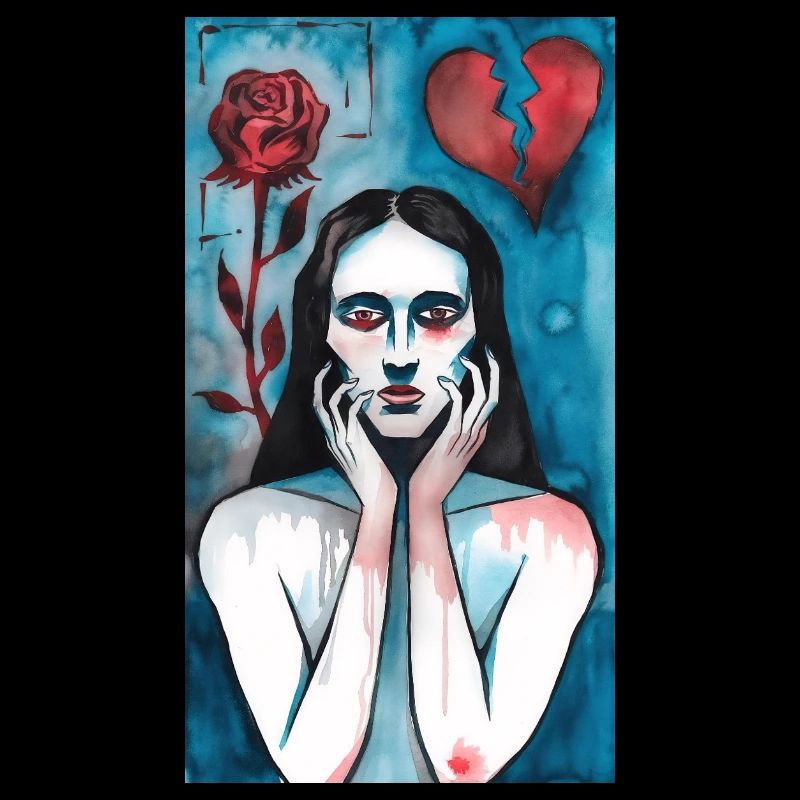 Amour brisé, dame en deuil