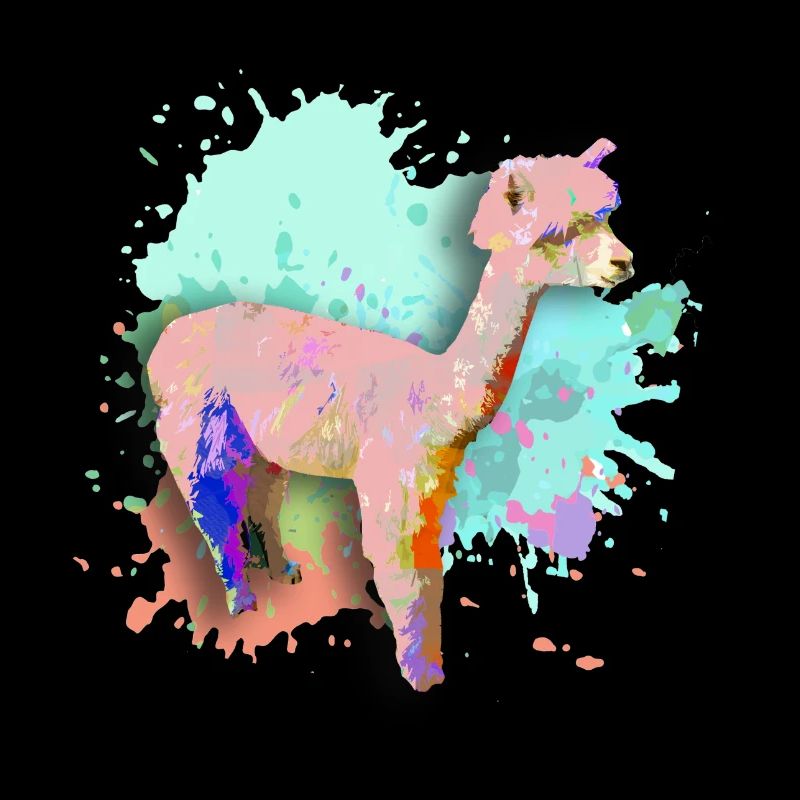 Alpaca, Llama, lama, farbklecks,graffiti,bunt