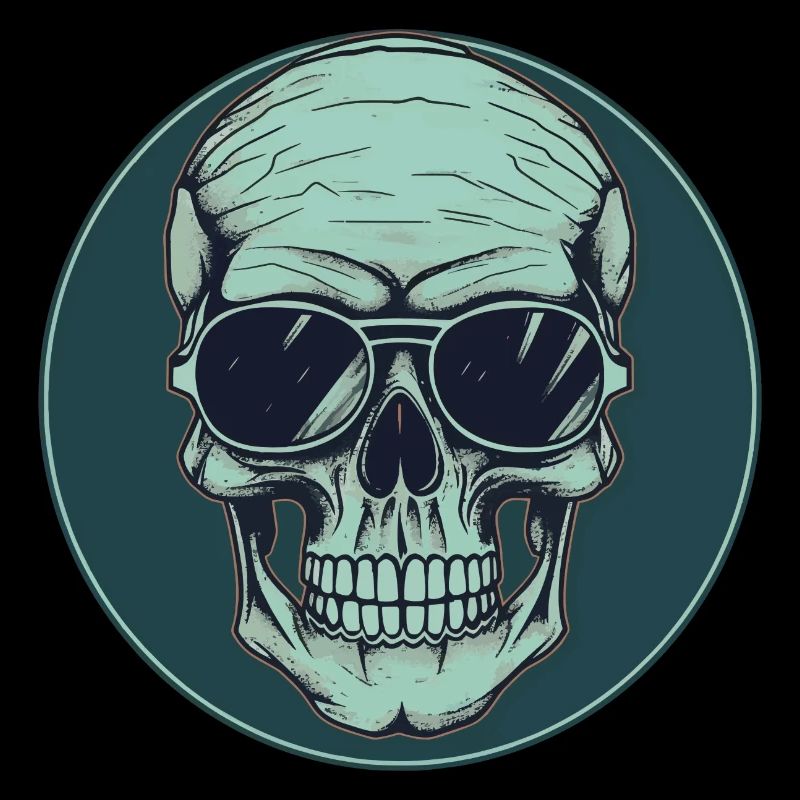 Skull with sunglasses, skull, skeleton