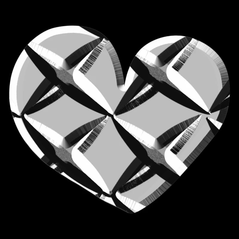 grey heart net pattern caught