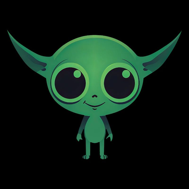 Süßer grüner Alien