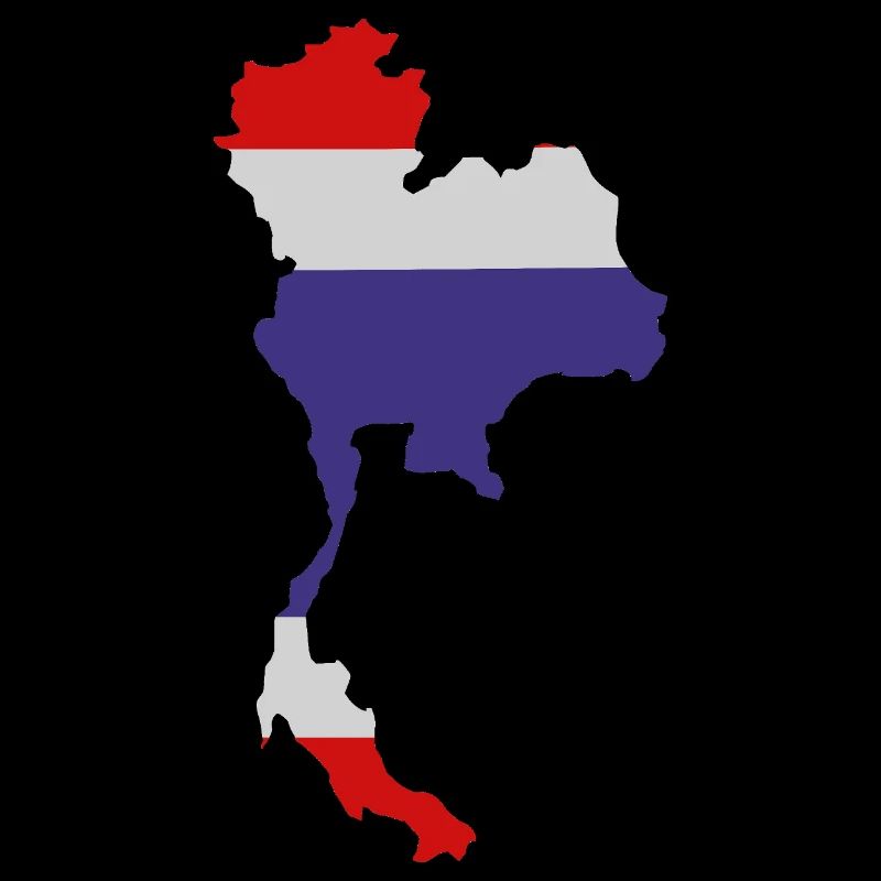 Thailand map with flag
