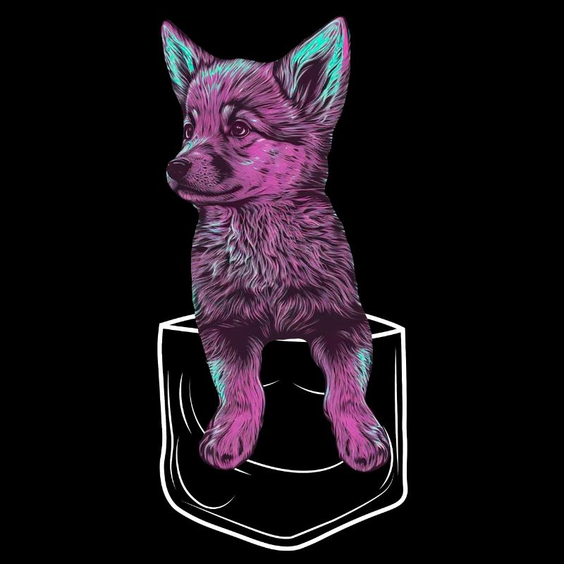 pinker Baby Wolf im Taschenformat