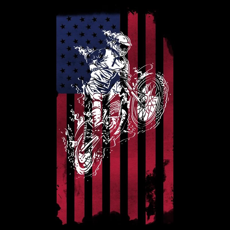 Drapeau américain du vélo de cross,