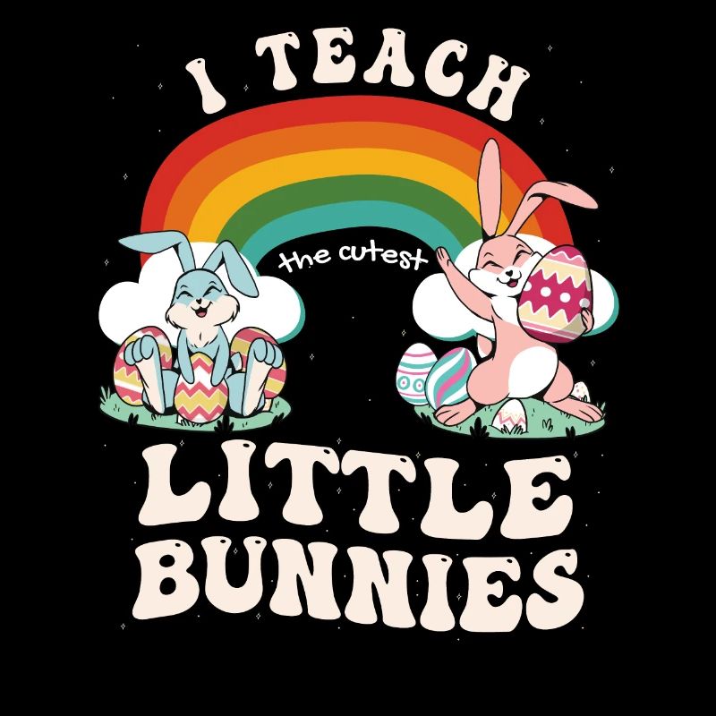 Groovy Retro I Teach the Cutest Bunnies Easter