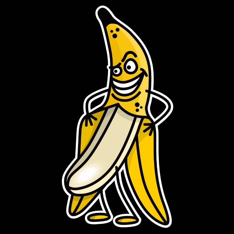 Lustiger Bananenblitz-Stripper-Streaker-Cartoon