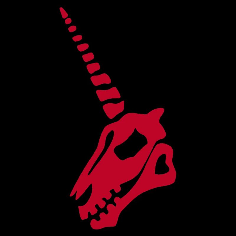 Crâne de licorne rouge