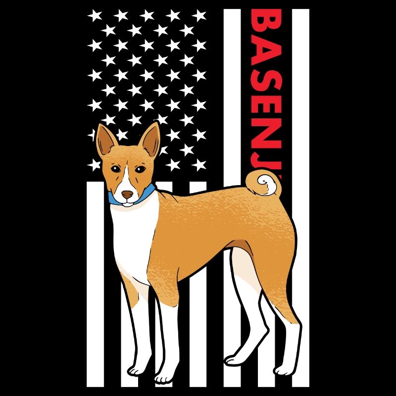 Dog Basenji Us Flag