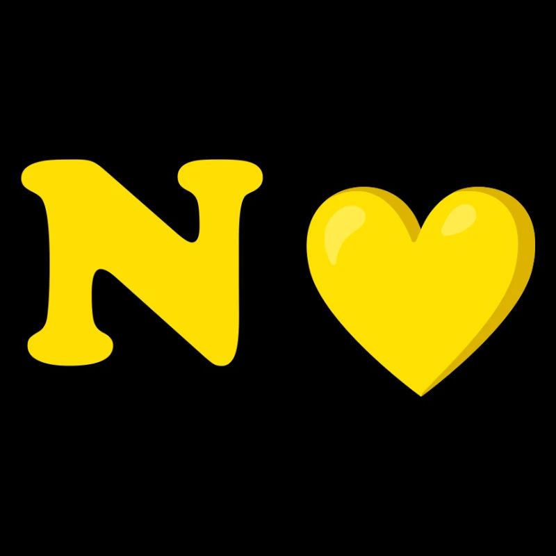 Conception de lettre de coeur jaune
