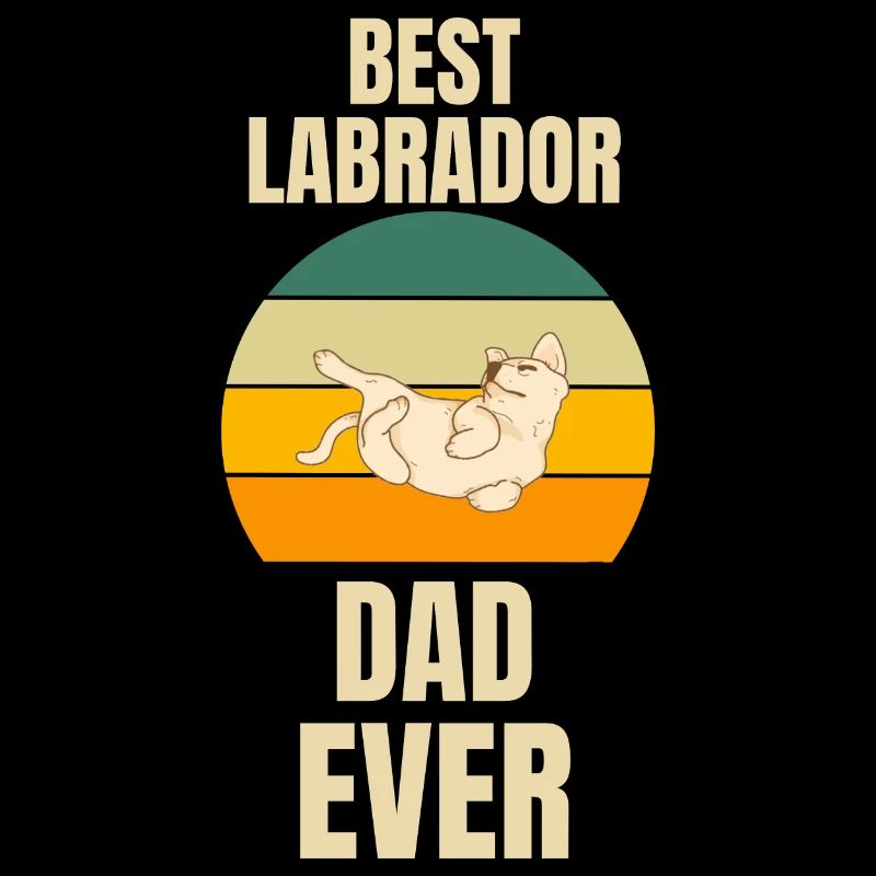 Bester Hunde Papa Vatertag Geschenk Retro Labrador