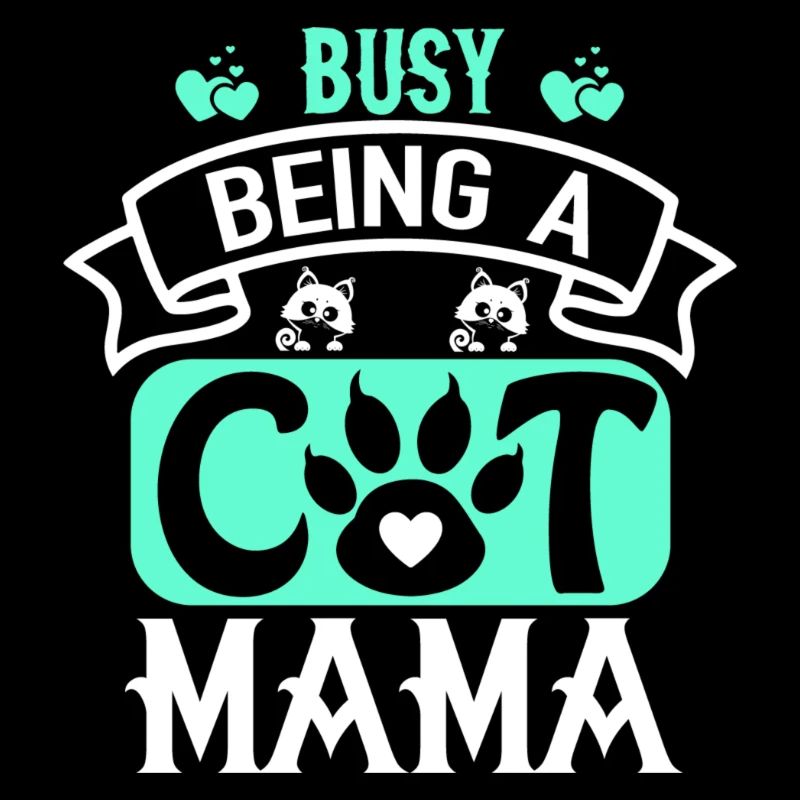 Beschäftigt damit, eine Katzenmutter zu sein.