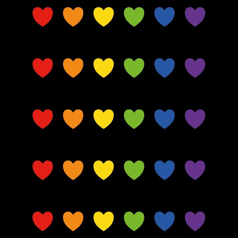 Rainbow pride hearts